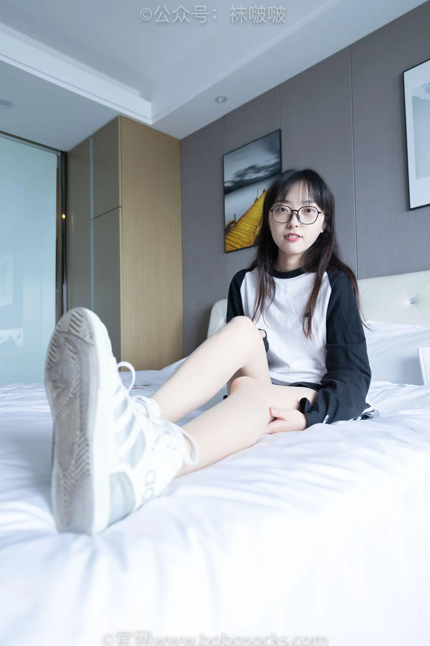 [BoBoSocks袜啵啵]NO.015 稚予-阿迪板鞋、白色短棉袜、肉丝 [135P]插图5